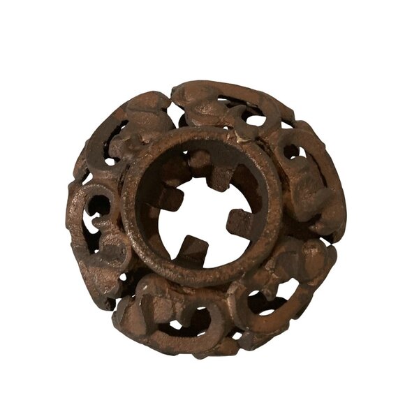 Ornate Cast Iron Decorative Candle Holder - Picture 2 of 9